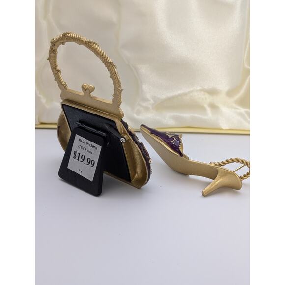 Gift Set Handbag Photo Frame and High-Heeled Shoe Card Holder, Purple - Picture 4 of 10